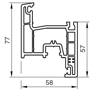 Профиль NOVOLINE TENDER 2023 58-3К, створка Z 77, 6.5 м Профиль NOVOLINE TENDER 2023 58-3К, створка Z 77, 6.5 м