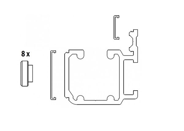 Ведущая шина ( вкл доп части) 4000MM Серебро R01.1PATIO FOLD